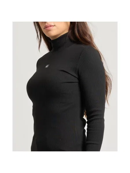Sweter z golfem i detalem z logo Calvin Klein Jeans czarny