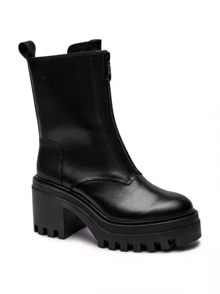 Calvin Klein Jeans Botine Chunky Heeled Zip negru