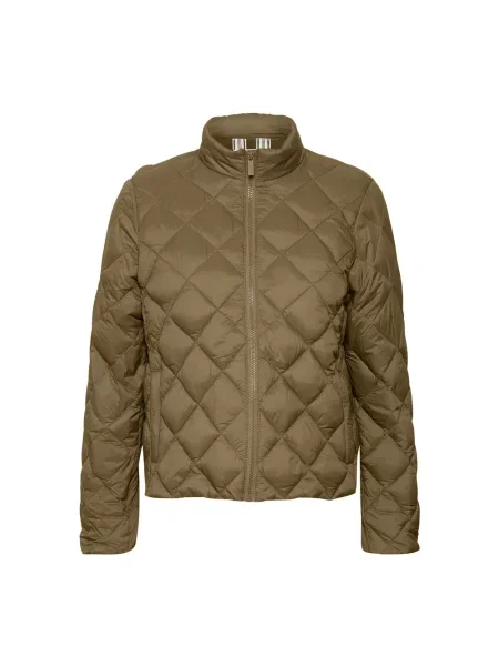 Pikowana kurtka Part Two z wysokim kołnierzem brązowa