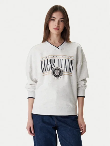 Guess Jeans Суитшърт Oversize сив