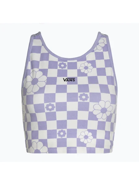 Дамски сутиен Vans Longline Racerback Bralette Цветно каре/сладка лавандула виолетово