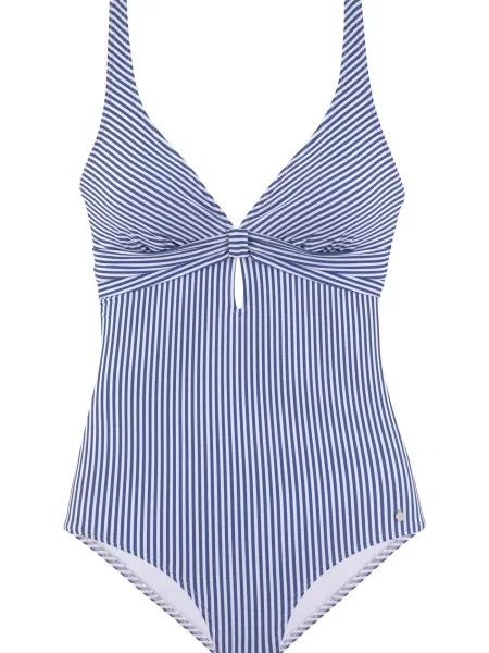 S.Oliver Costum de baie întreg albastru alb