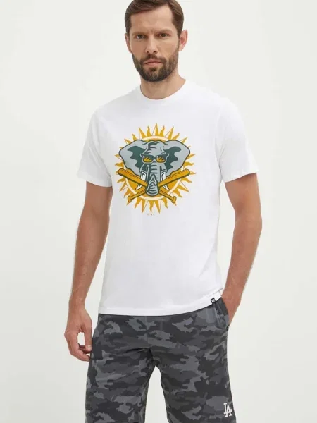 47 brand t-shirt MLB Oakland Athletics z nadrukiem biały