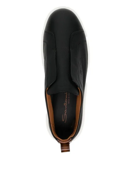 Sneakerși Santoni din piele negru