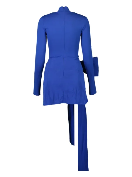 Rochie maxi David Koma cu funde lungă de costum albastru