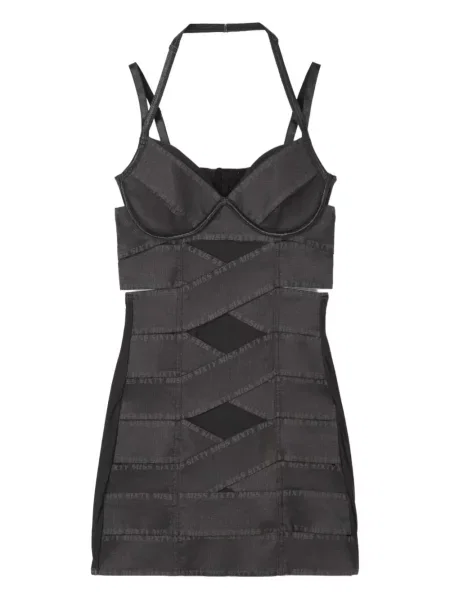 Rochie Miss Sixty cu gât halter de costum maro