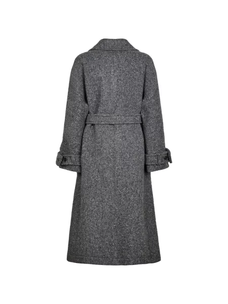 Cu centură palton Weekend Max Mara gri