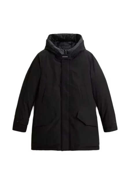 Palton Woolrich cu glugă negru