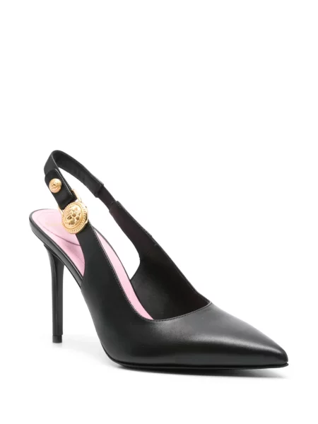 Iš natūralios odos bateliai Balmain slingback juoda
