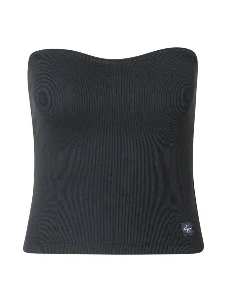 Cropp top din denim Calvin Klein Jeans negru