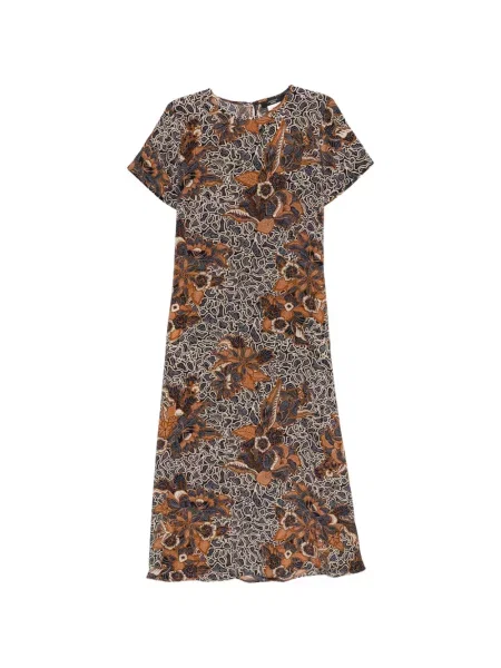 Voiaj rochie Weekend Max Mara cu model floral de costum maro