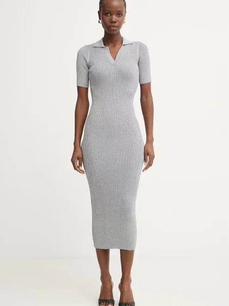 Fracomina rochie bodycon cu vâscoză gri