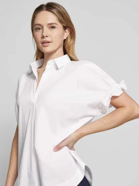 Bluzka o kroju regular fit z rękawem o dł. model ‘DERRY FANCY’ 0039 Italy biała