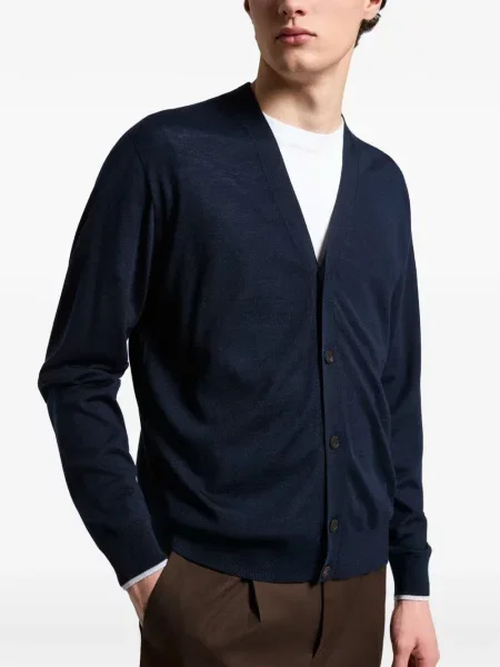 Cardigan Peserico cu decolteu în V albastru