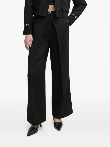 Pantaloni Isabelle Blanche cu cataramă plisate negru