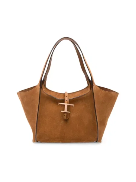 Shopperka Tod's zamszowa brązowa