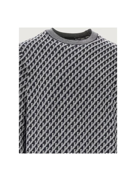Sweter Emporio Armani wełniany z nadrukiem czarny