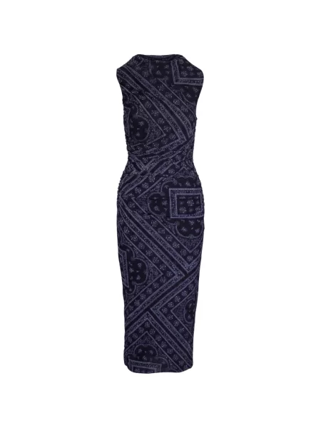 Rochie midi Veronica Beard cu imagine cu model paisley albastru