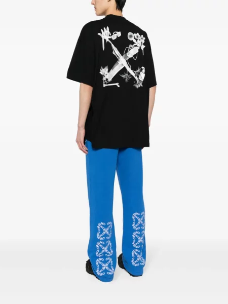Pantaloni sport Off-white cu cordon alb
