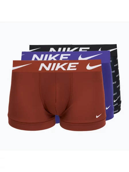 Boxeri pentru bărbați Nike Dri-Fit Essential 3 pairs black nike print/mars stone/deep night negru