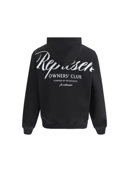 Lniana bluza z kapturem Represent czarna