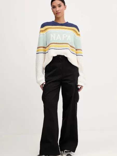 Napapijri spodnie M-Selva szerokie high waist czarny