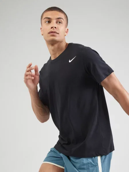NIKE Sportiniai marškinėliai juoda balta