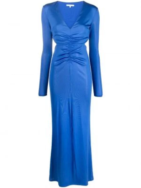 Rochie maxi Patrizia Pepe cu volane albastru