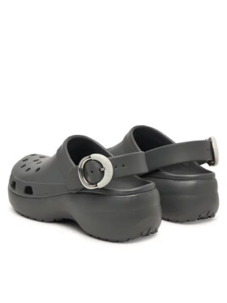 Crocs Papucs Classic Platform Buckle Clog szürke