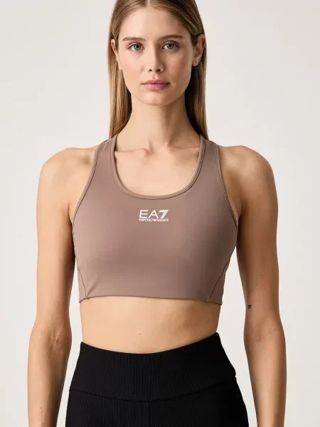 Emporio Armani sportovní podprsenka hnědá