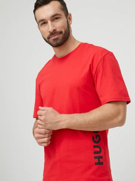 HUGO tricou de plajă rosu cu imprimeu roz