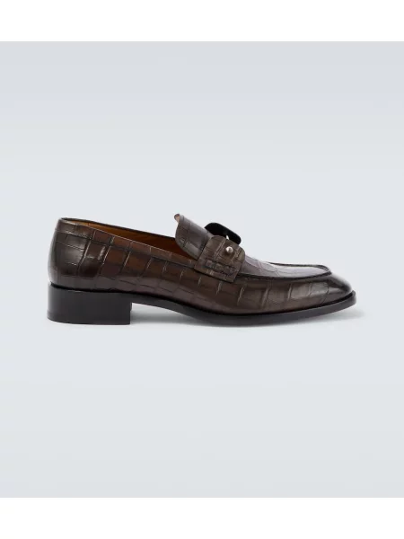 Pantofi loafer Christian Louboutin din piele maro