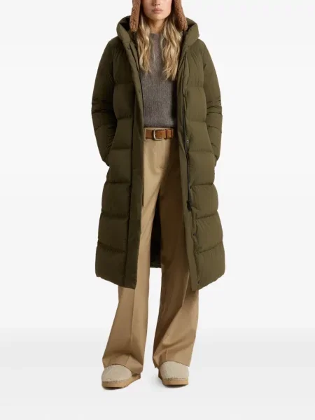 Palton Woolrich cu glugă verde