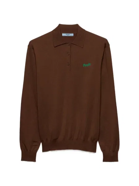 Polo Prada de mătase maro