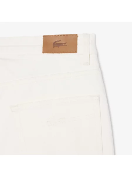 Lacoste Denimowe Szorty Wide Leg białe