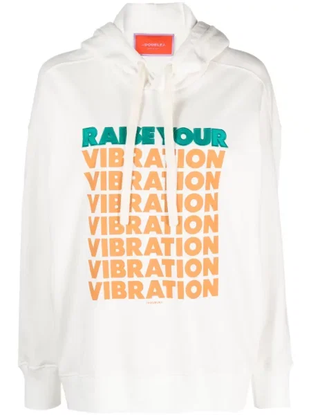 Hanorac cu glugă La Doublej cu imagine alb