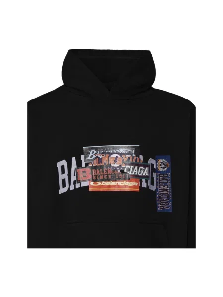 Bluza z kapturem Balenciaga z kapturem czarna