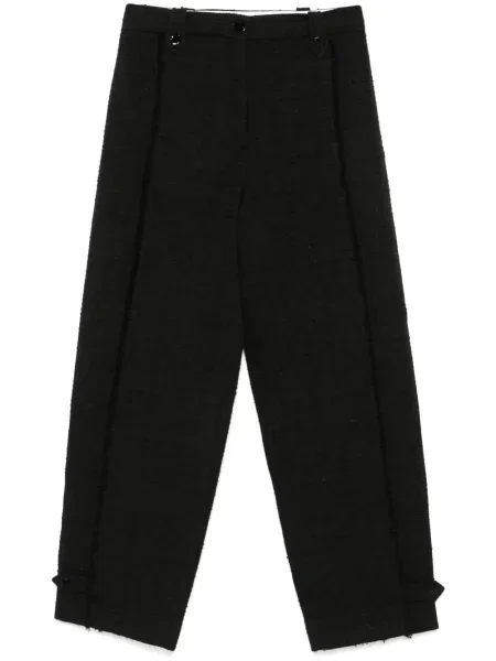 Pantaloni Ganni din tweed negru