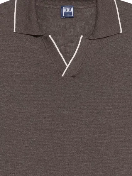 Tricou Fedeli cu decolteu în V maro