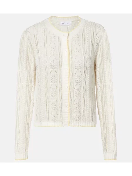 Cardigan Velvet de catifea alb