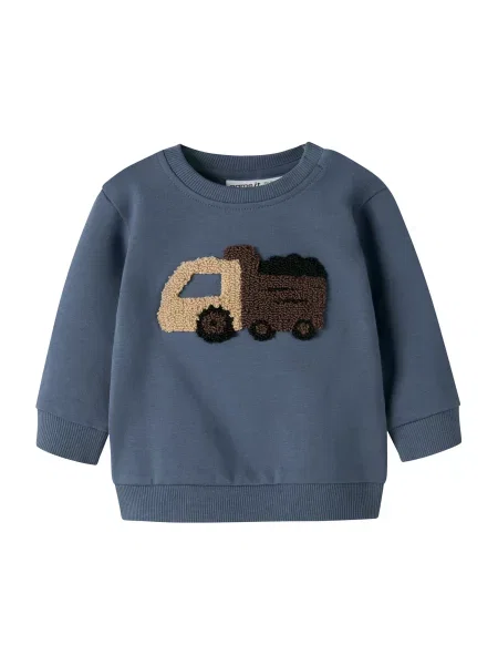 NAME IT Sweater majica NBMKLIPS bež / tamno plava / čokolada crna