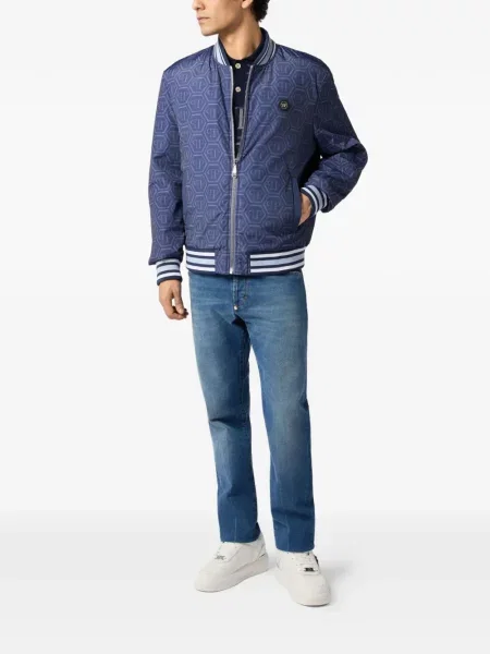 Geacă bomber Philipp Plein cu imagine albastru