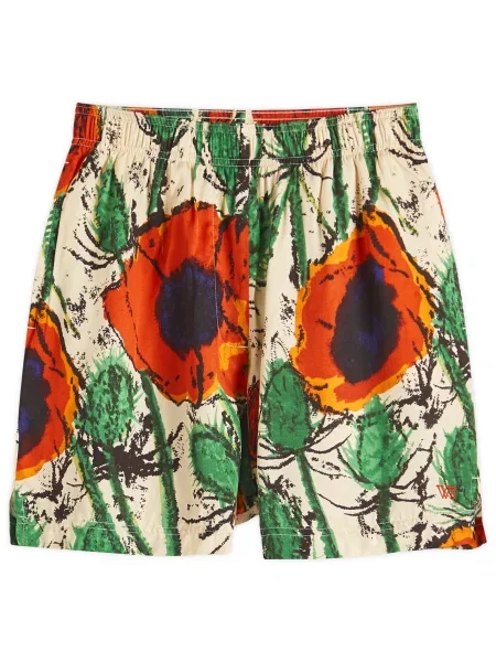 Wales Bonner szorty Ocean multicolor wzorzyste high waist czerwone
