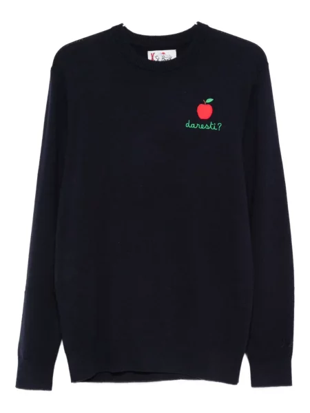 Pulover Mc2 Saint Barth cu broderie albastru