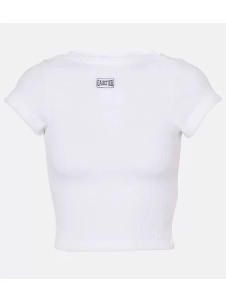Cropp top Jean Paul Gaultier din jerseu alb