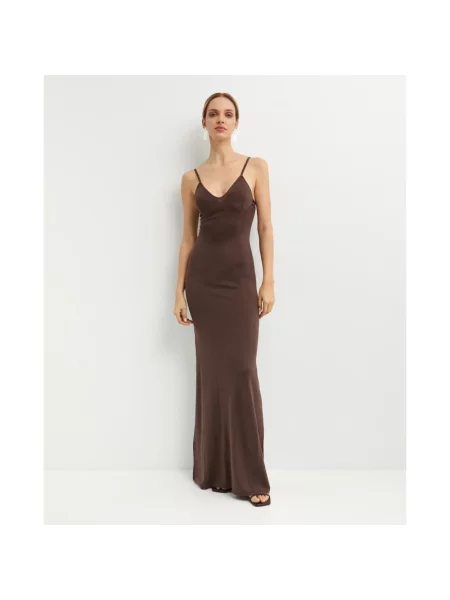 Maksi sukienka maxi Aya Muse garniturowa brązowa