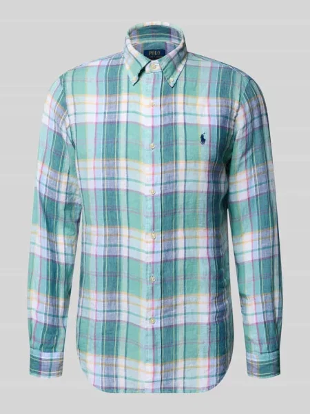 Koszula casualowa o kroju regular fit z czystego lnu Polo Ralph Lauren zielona