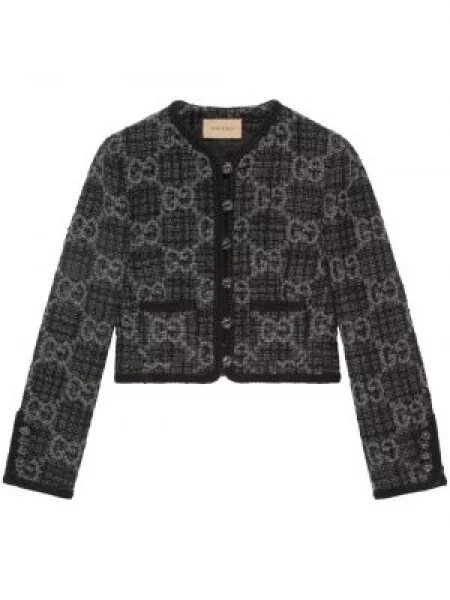 Geacă Gucci din tweed gri