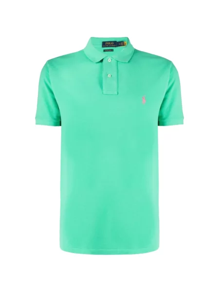 Λινό ριγέ polo Polo Ralph Lauren με κέντημα πράσινο