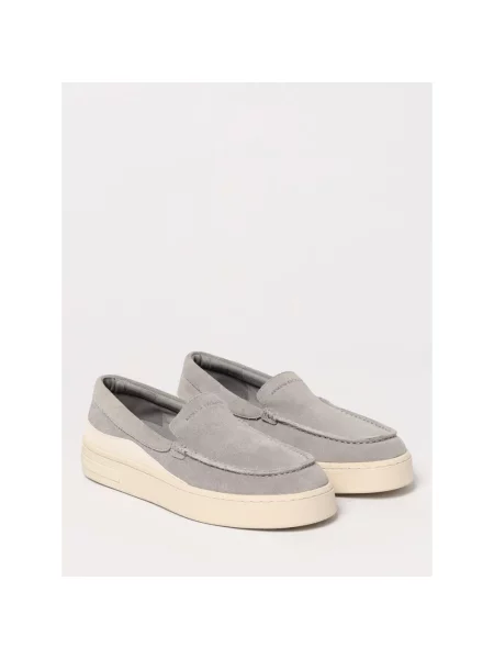 Półbuty Armani Exchange zamszowe wsuwane casual szare